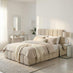 Trifle Beige Boucle Fabric Ottoman King Size Bed Frame