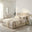 Trifle Beige Boucle Fabric Ottoman King Size Bed Frame