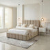 Trifle Taupe Velvet Ottoman King Size Bed Frame