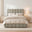 Trifle Taupe Velvet Ottoman King Size Bed Frame