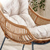 Tahiti Beige Rattan Garden Chair with Footstool