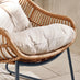 Tahiti Beige Rattan Garden Chair with Footstool