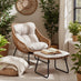 Tahiti Beige Rattan Indoor / Outdoor Chair with Footstool