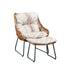 Tahiti Beige Rattan Indoor / Outdoor Chair with Footstool