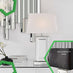 Talia Mirror and White Table Lamp