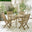 Tari & Hamburg Wood 4 Seat Round Table Garden Dining Set