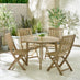 Tari & Hamburg Wood 4 Seat Round Table Garden Dining Set
