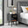 Taylor 1 Drawer Black Bedside Table Gold Handles
