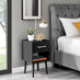 Taylor 1 Drawer Black Bedside Table Silver Handles