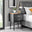 Taylor 2 Drawer Black Bedside Table Silver Handles