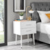 Taylor 2 Drawer White Bedside Table Silver Handles