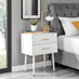 Taylor 2 Drawer White Bedside Table Gold Handles