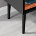 Taylor 1 Drawer Black Bedside Table Gold Handles