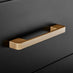 Taylor 1 Drawer Black Bedside Table Gold Handles