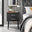 Taylor 2 Drawer Black Bedside Table Silver Handles