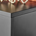Taylor 2 Drawer Black Bedside Table Silver Handles