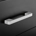 Taylor 1 Drawer Black Bedside Table Silver Handles