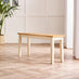 Tenby Cream and Oak Solid Wood Small Dining Bench
