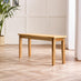 Salcombe Extending Oak Effect Wooden Table with 2 Whitby Chairs & 1 Small Bench