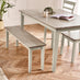 Tenby Whitewashed &Grey Solid Wood Large Dining Bench