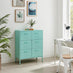 Teksi Light Blue Metal 6 Drawer Locker Cabinet Sideboard