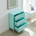 Teksi Light Blue Metal 6 Drawer Locker Cabinet Sideboard