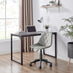 Tessa Grey Velvet Office Chair
