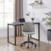 Tessa Grey Velvet Office Chair