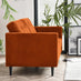 Jolene Burnt Orange Velvet 3 Seater Sofa