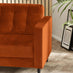 Jolene Burnt Orange Velvet 3 Seater Sofa