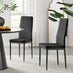 4x Milan Black Hatched Velvet Dining Chairs Black Legs