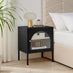 Urbi 1 Door Black Metal Bedside Table