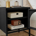 Urbi 1 Door Black Metal Bedside Table