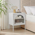 Urbi 1 Door White Metal Bedside Table