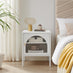 Urbi 1 Door White Metal Bedside Table