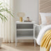 Urbi 1 Door White Metal Bedside Table