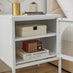 Urbi 1 Door White Metal Bedside Table