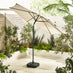 Vertical Cream Garden Parasol & Base Set