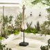 Vertical Cream Garden Parasol & Base Set