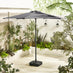 Vertical Grey Garden Parasol & Base Set