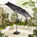 Vertical Grey Garden Parasol Only (No Base)