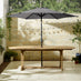 Vertical Grey Garden Parasol & Base Set