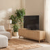 Vienne Oak Wood Effect 4 Door Large Storage TV Stand