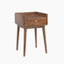 Vinson 1 Drawer Rectangle Walnut Wood Bedside Table