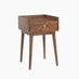 Vinson 1 Drawer Rectangle Walnut Wood Bedside Table
