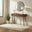 Vinson Rectangle Walnut Wood 2 Drawer Console Table