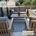 Vitur Wood & Cream 4 Seat Garden Sofa & Chairs Set