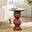 Veer Round Black Marble and Solid Acacia Wood Side Table
