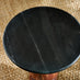 Veer Round Black Marble and Solid Acacia Wood Side Table