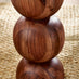 Veer Round Black Marble and Solid Acacia Wood Side Table